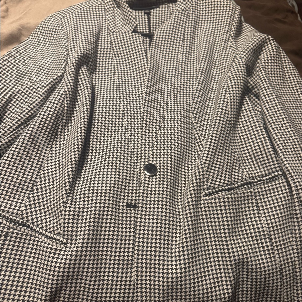 Lane Bryant Black and White Houndstooth Jacket